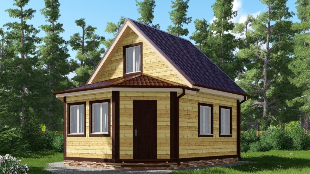 Дом из профилированного бруса 6x10м . Проект № Б053|||||