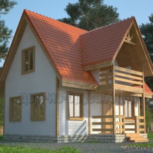 Каркасный дом 7х8 . Проект № К129||||||